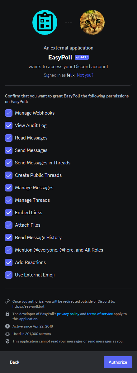 Authorize invite