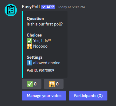 Our first poll